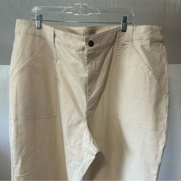 Nili Lotan for Target White/Cream Wide Leg Cargo Flare Pants 20W/22W - Picture 8 of 11